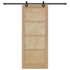 Porta Scorrevole Naturale e Nero 83 x 202 cm