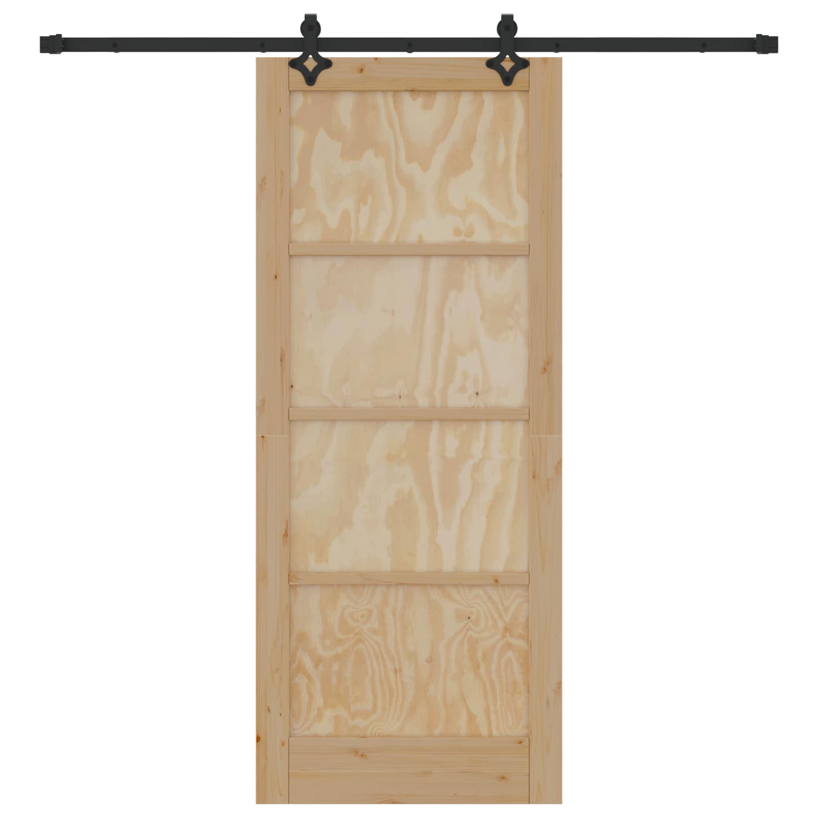 Porta Scorrevole Naturale e Nero 83 x 202 cm