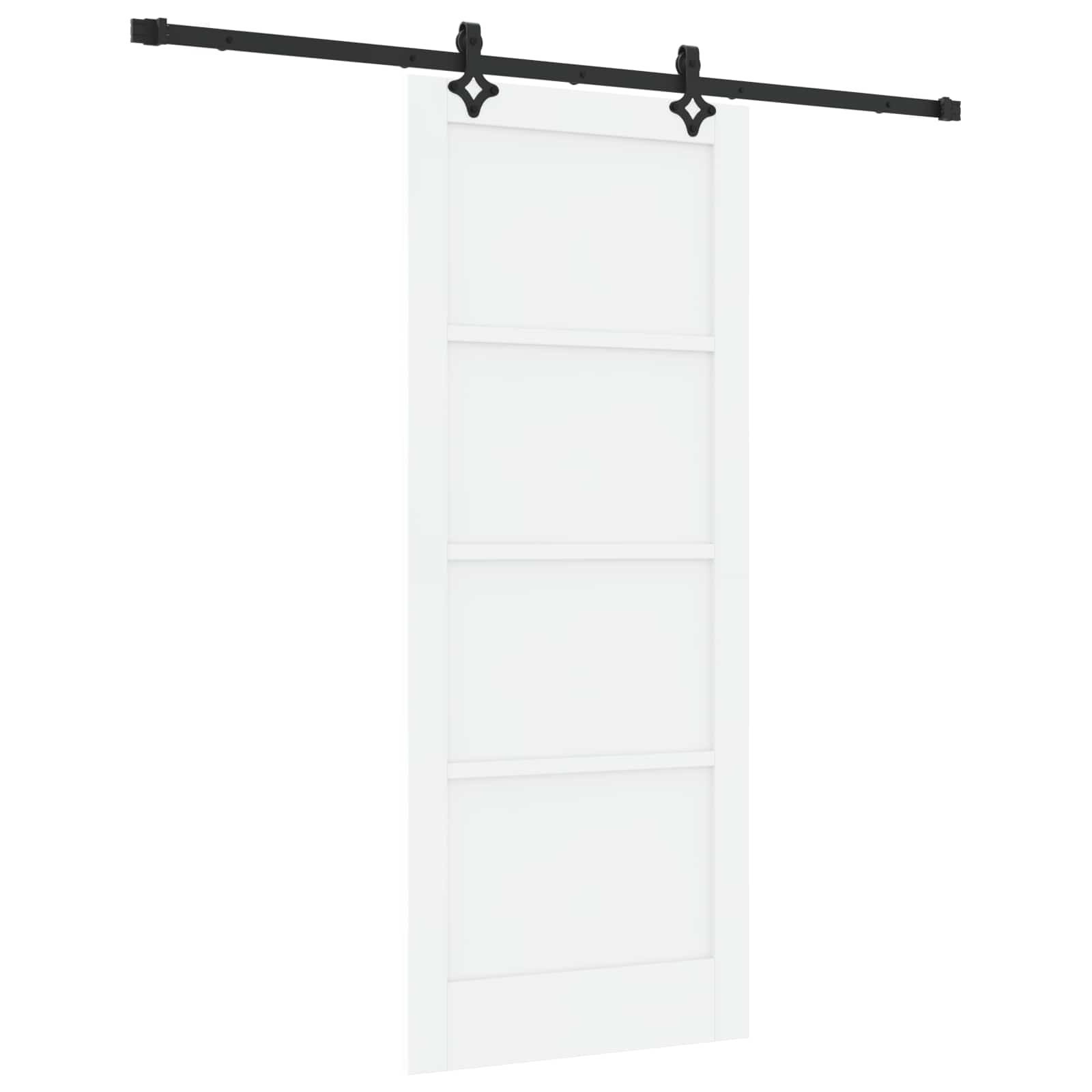 Porta scorrevole bianco e nero 83 x 202 cm in legno di pino