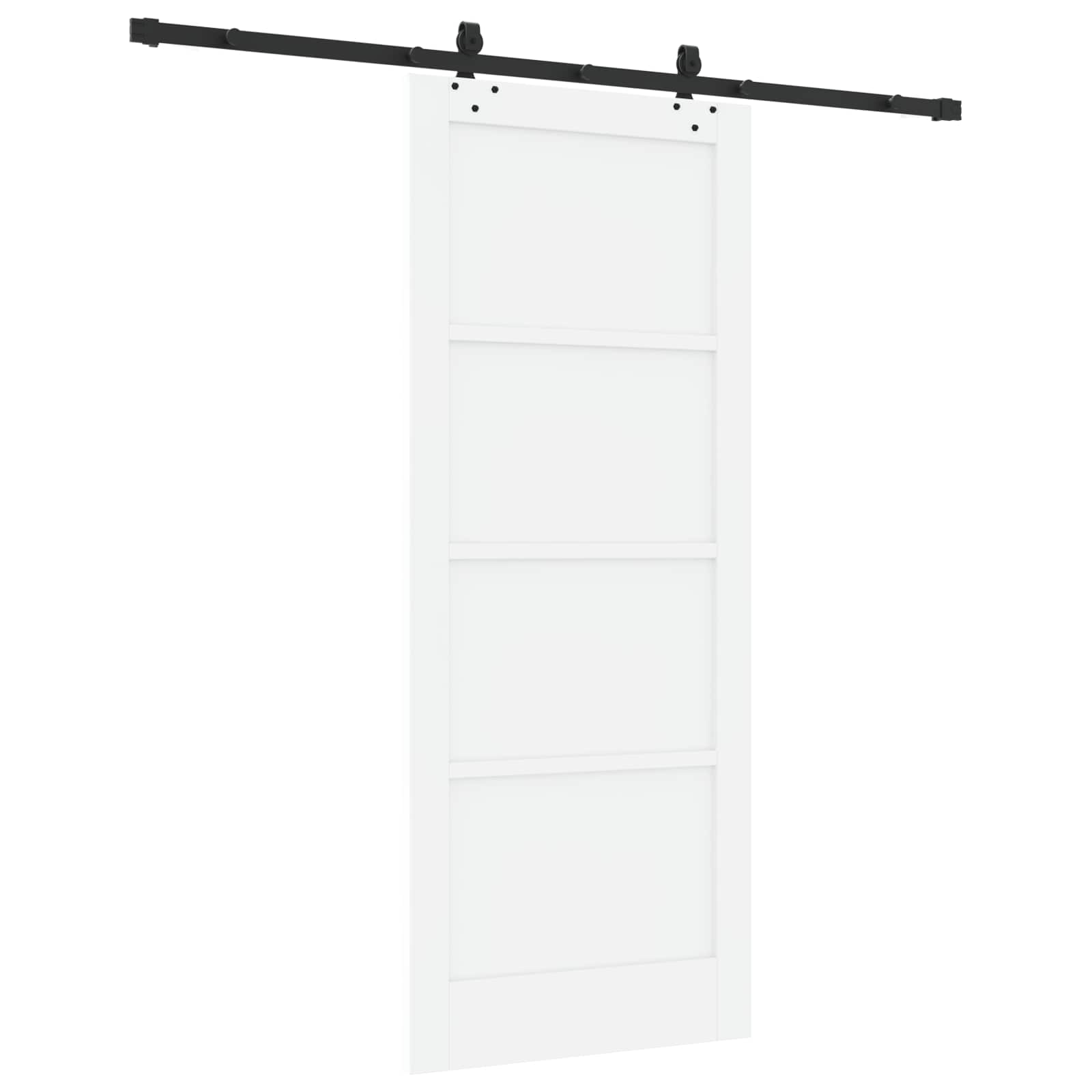 Porta scorrevole bianco e nero 83 x 202 cm in legno di pino