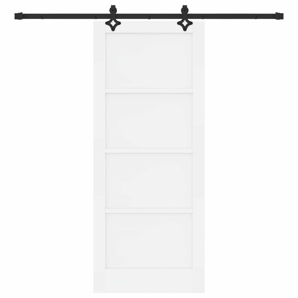 Porta scorrevole bianco e nero 83 x 202 cm in legno di pino