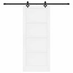 Porta scorrevole bianco e nero 83 x 202 cm in legno di pino