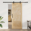 Porta scorrevole legno pino naturale e nero 83 x 211 cm