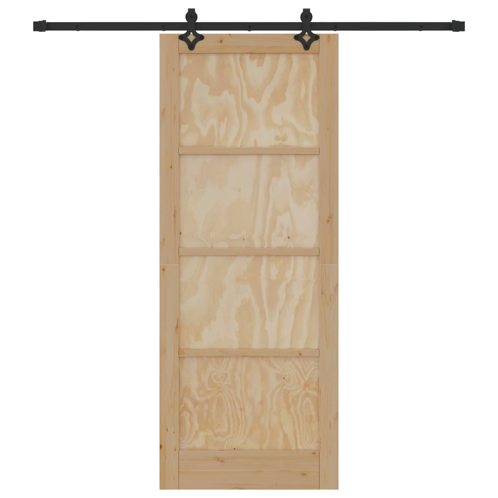 Porta scorrevole legno pino naturale e nero 83 x 211 cm