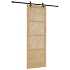 Porta scorrevole in legno di pino Naturale e Nero 83 x 232 cm
