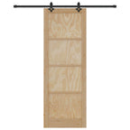 Porta scorrevole in legno di pino Naturale e Nero 83 x 232 cm