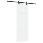 Porta scorrevole bianco e nero 83 x 232 cm in legno di pino