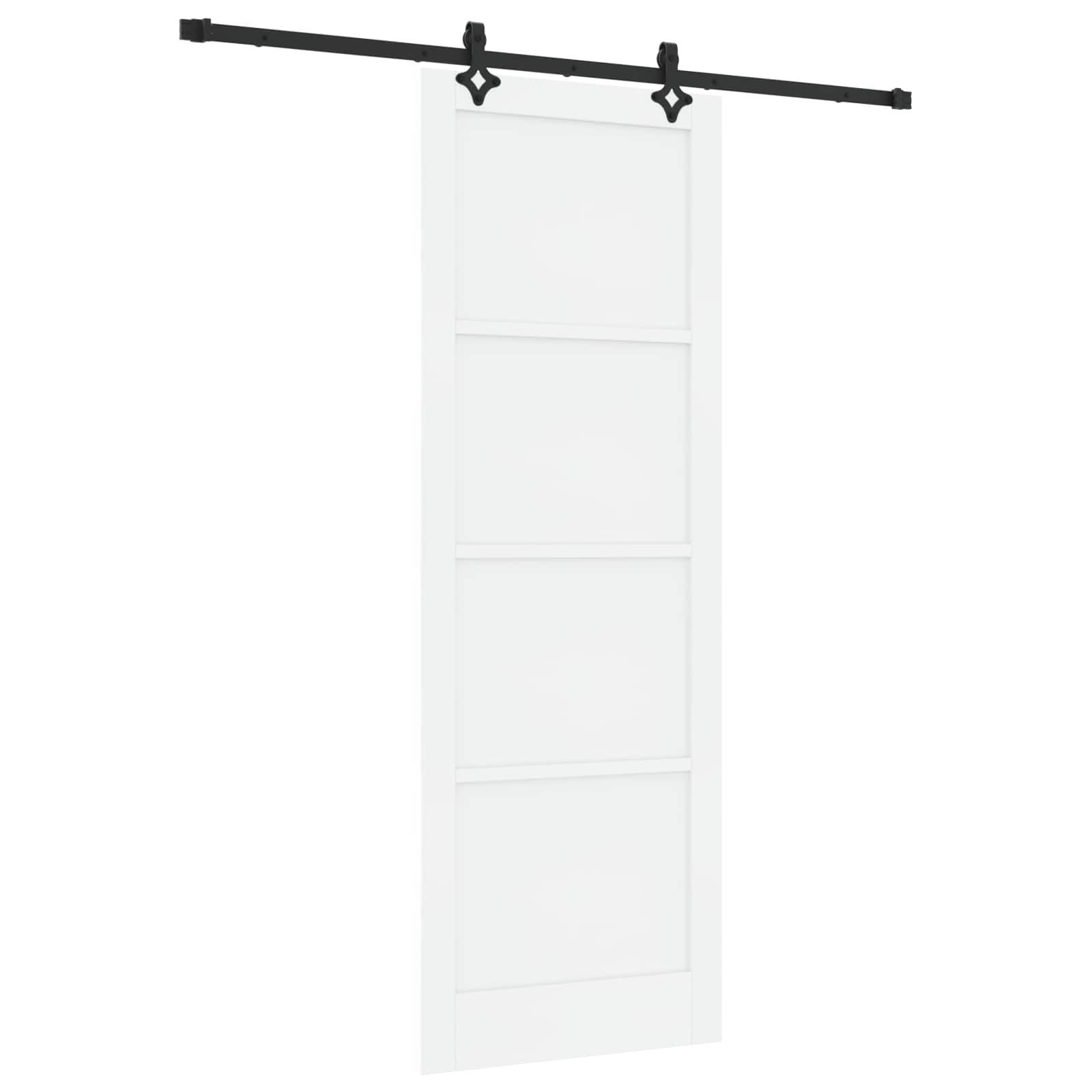 Porta scorrevole bianco e nero 83 x 232 cm in legno di pino