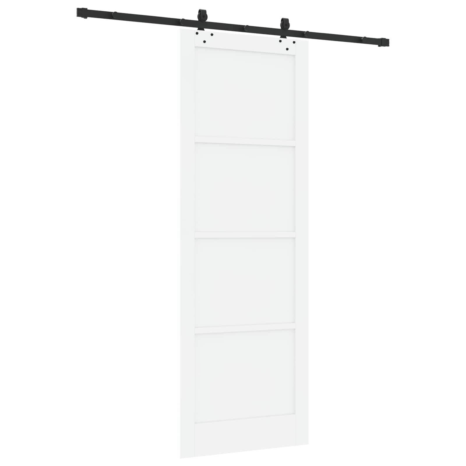 Porta scorrevole bianco e nero 83 x 232 cm in legno di pino