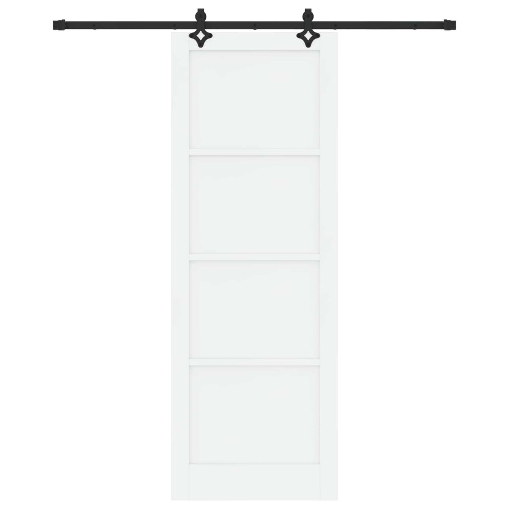 Porta scorrevole bianco e nero 83 x 232 cm in legno di pino