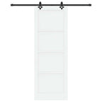 Porta scorrevole bianco e nero 83 x 232 cm in legno di pino