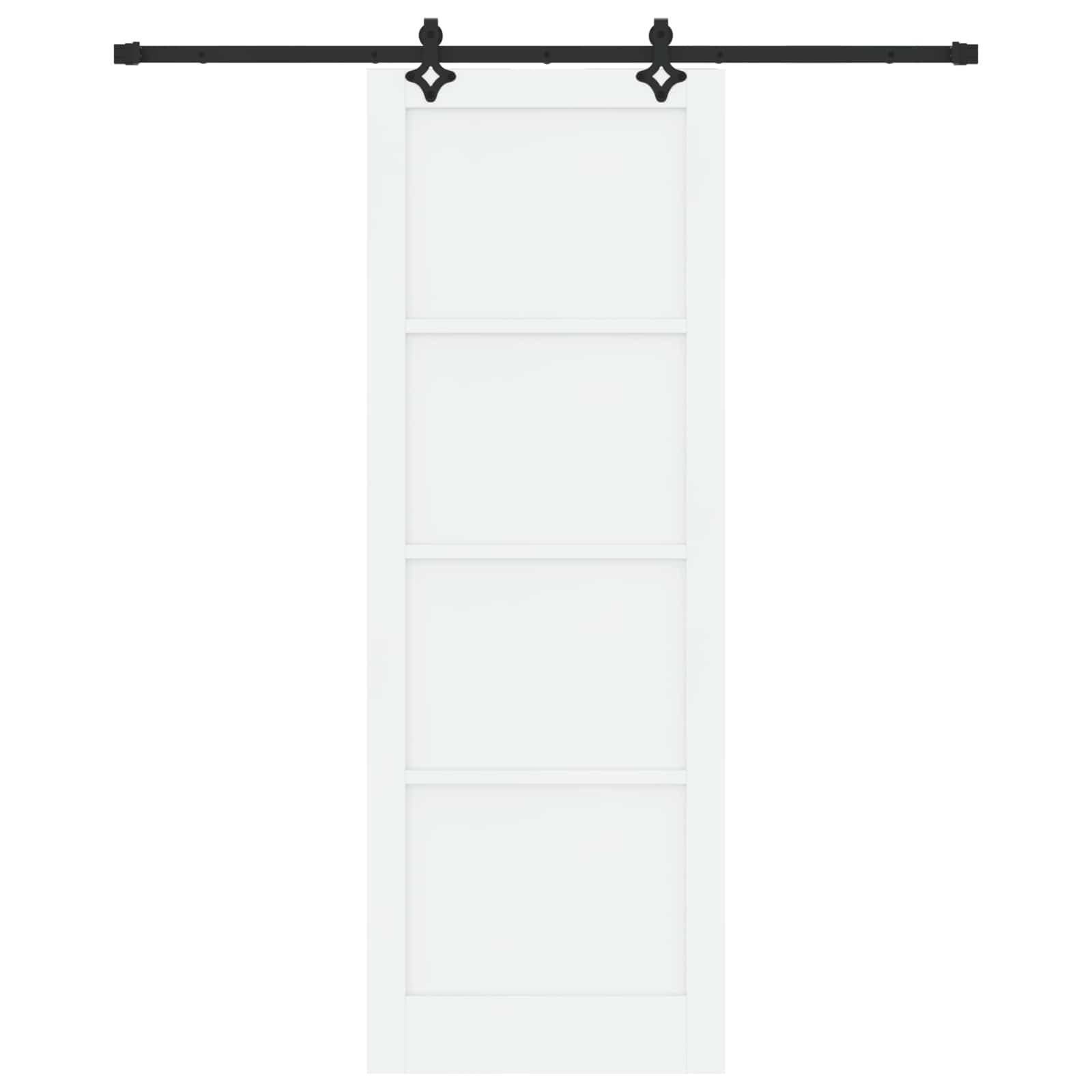 Porta scorrevole bianco e nero 83 x 232 cm in legno di pino