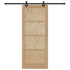 Porta scorrevole in legno di pino naturale e nero 86 x 211 cm