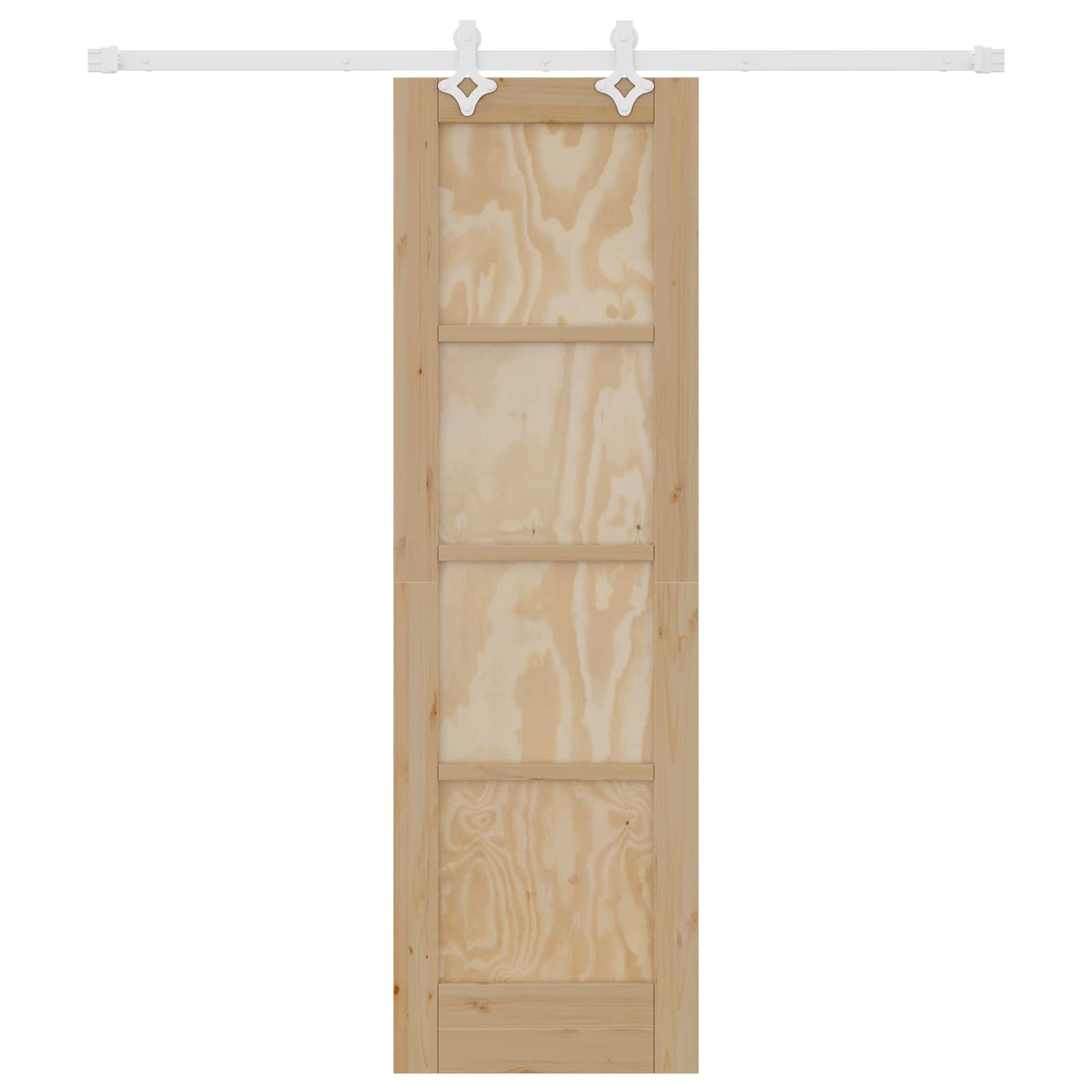 Porta scorrevole in legno di pino naturale e bianco 61 x 198,5 cm