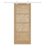 Porta scorrevole legno pino naturale e bianco 83 x 202 cm