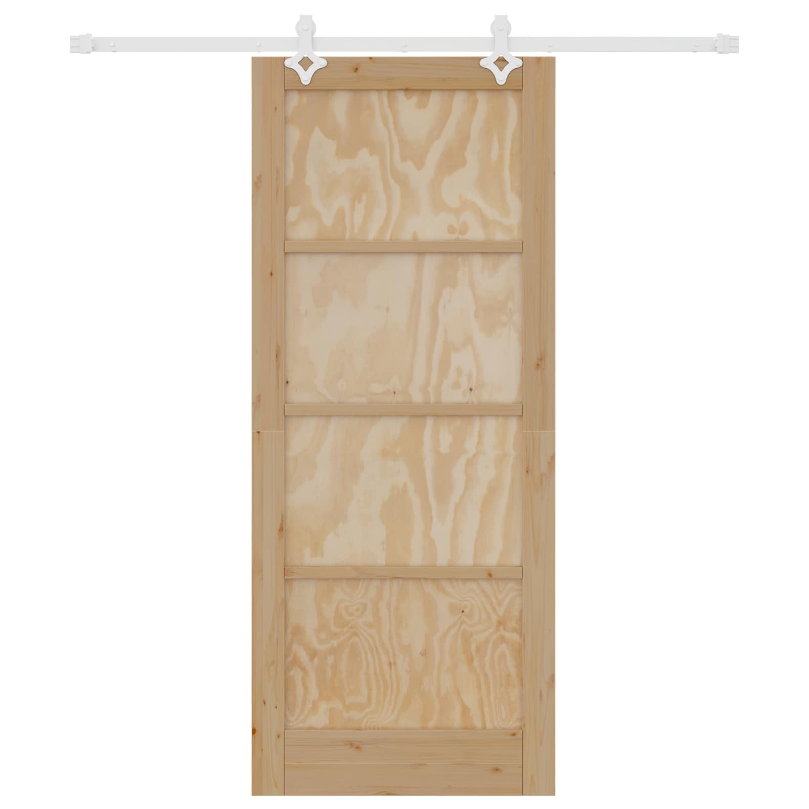 Porta scorrevole legno pino naturale e bianco 83 x 202 cm