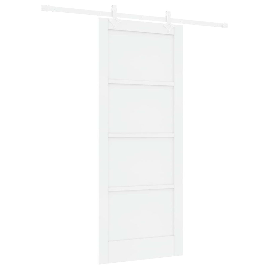 Porta Scorrevole Bianco 83 x 202 cm Legno Massello di Pino