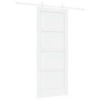 Porta Scorrevole Bianco 83 x 202 cm Legno Massello di Pino