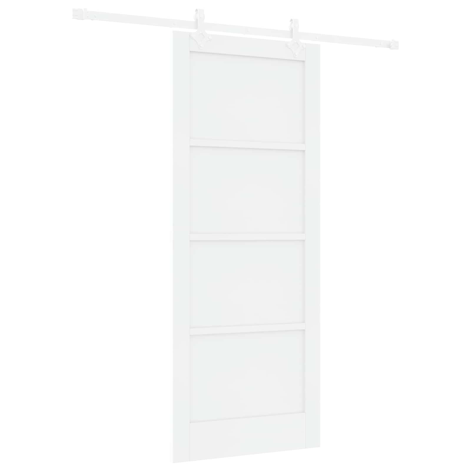 Porta Scorrevole Bianco 83 x 202 cm Legno Massello di Pino