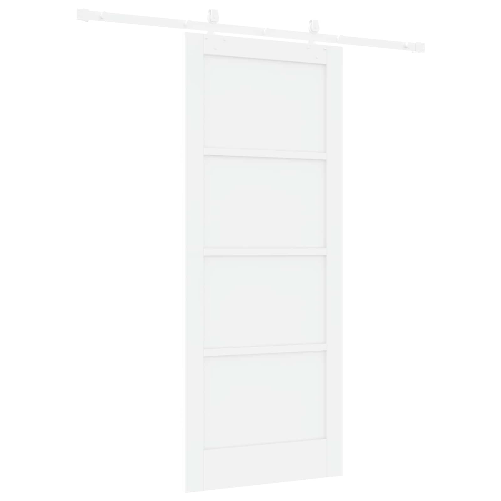 Porta Scorrevole Bianco 83 x 202 cm Legno Massello di Pino