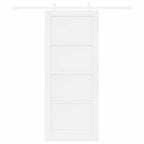 Porta Scorrevole Bianco 83 x 202 cm Legno Massello di Pino