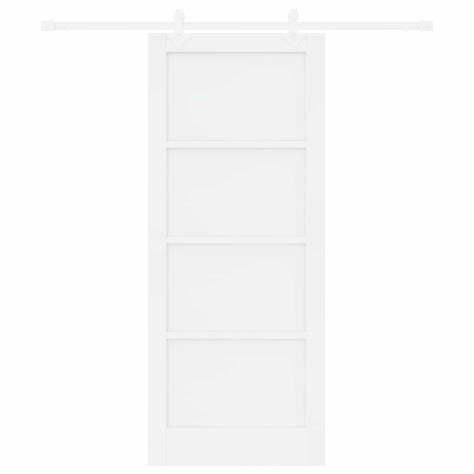 Porta Scorrevole Bianco 83 x 202 cm Legno Massello di Pino