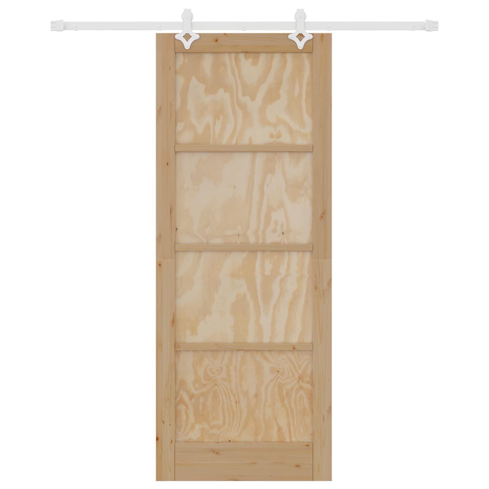 Porta scorrevole in legno di pino naturale e bianco 83 x 211 cm
