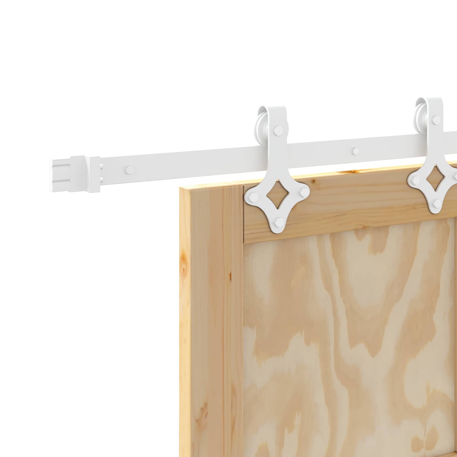 Porta scorrevole legno pino naturale e bianco 83 x 232 cm