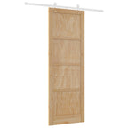 Porta scorrevole legno pino naturale e bianco 83 x 232 cm
