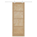 Porta scorrevole legno pino naturale e bianco 83 x 232 cm