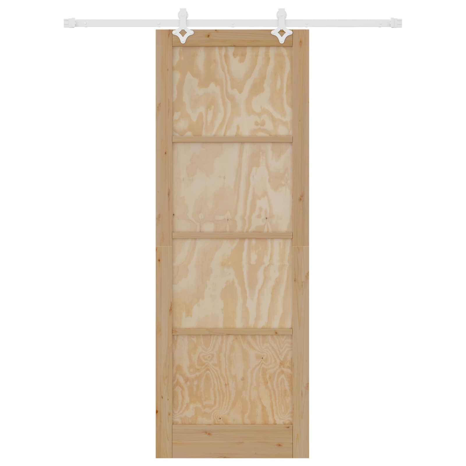 Porta scorrevole legno pino naturale e bianco 83 x 232 cm