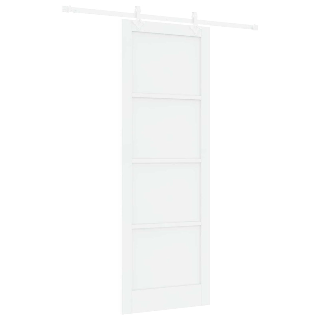 Porta Scorrevole Bianco 83 x 232 cm Legno Massello di Pino