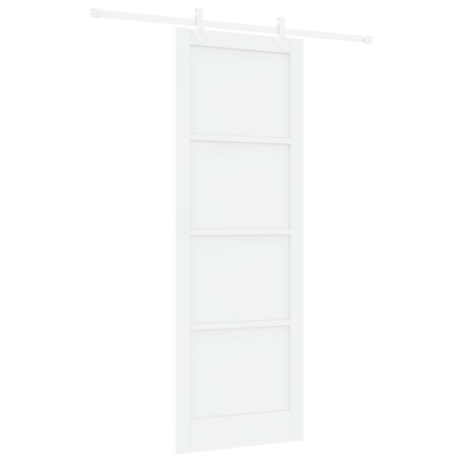 Porta Scorrevole Bianco 83 x 232 cm Legno Massello di Pino