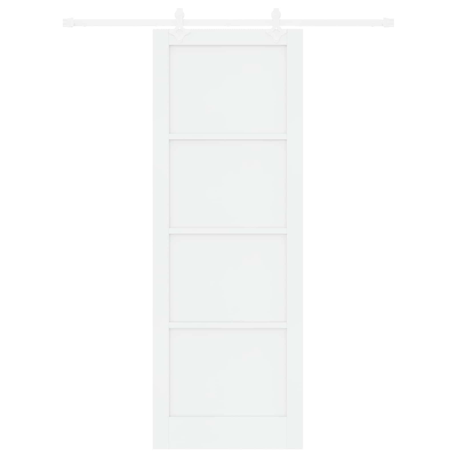 Porta Scorrevole Bianco 83 x 232 cm Legno Massello di Pino