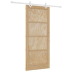 Porta scorrevole in legno di pino Naturale e Bianco 86 x 198,5 cm