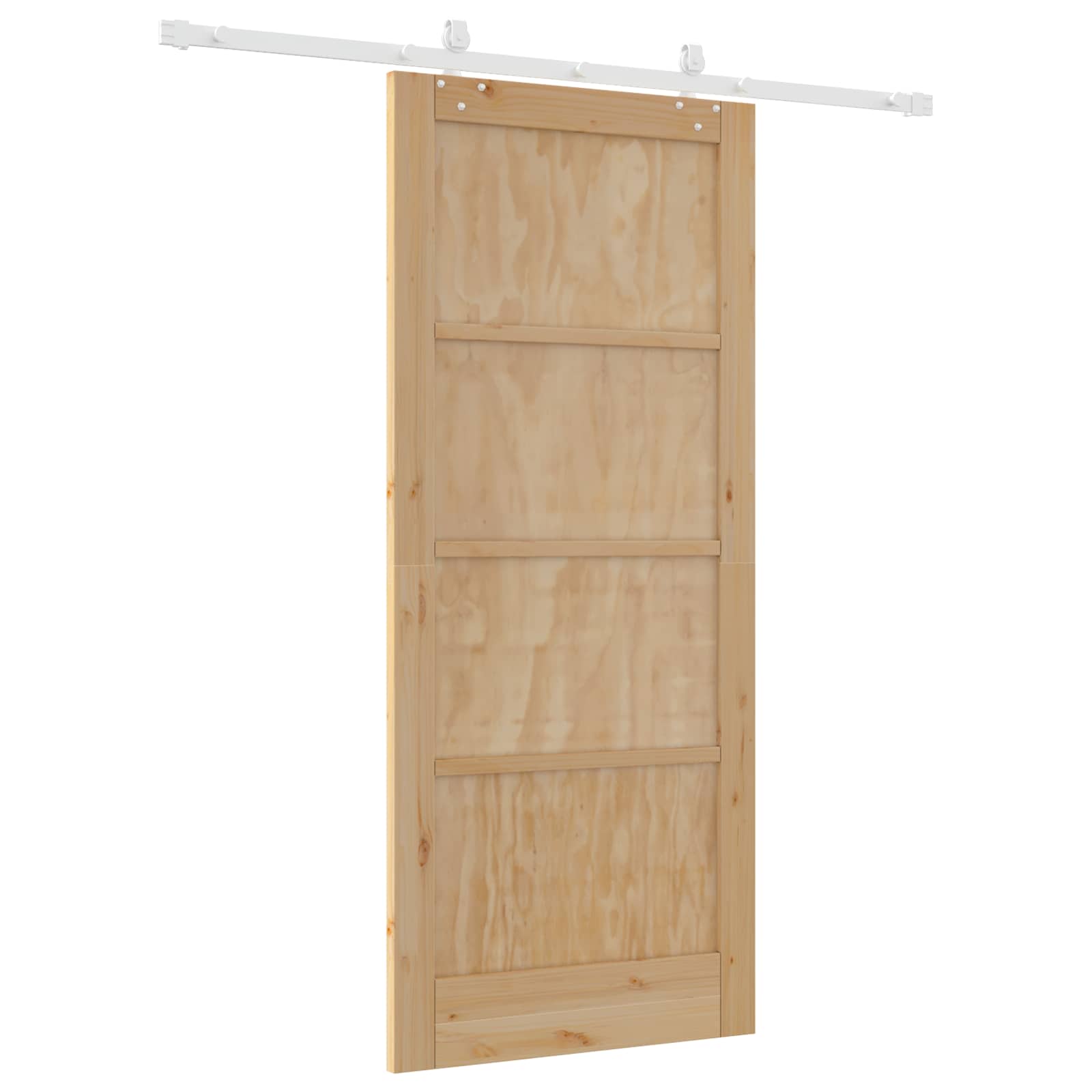Porta scorrevole in legno di pino Naturale e Bianco 86 x 198,5 cm