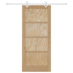 Porta scorrevole in legno di pino Naturale e Bianco 86 x 198,5 cm