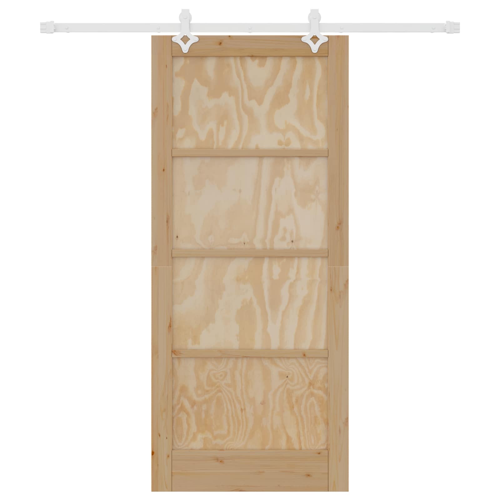 Porta scorrevole in legno di pino Naturale e Bianco 86 x 198,5 cm