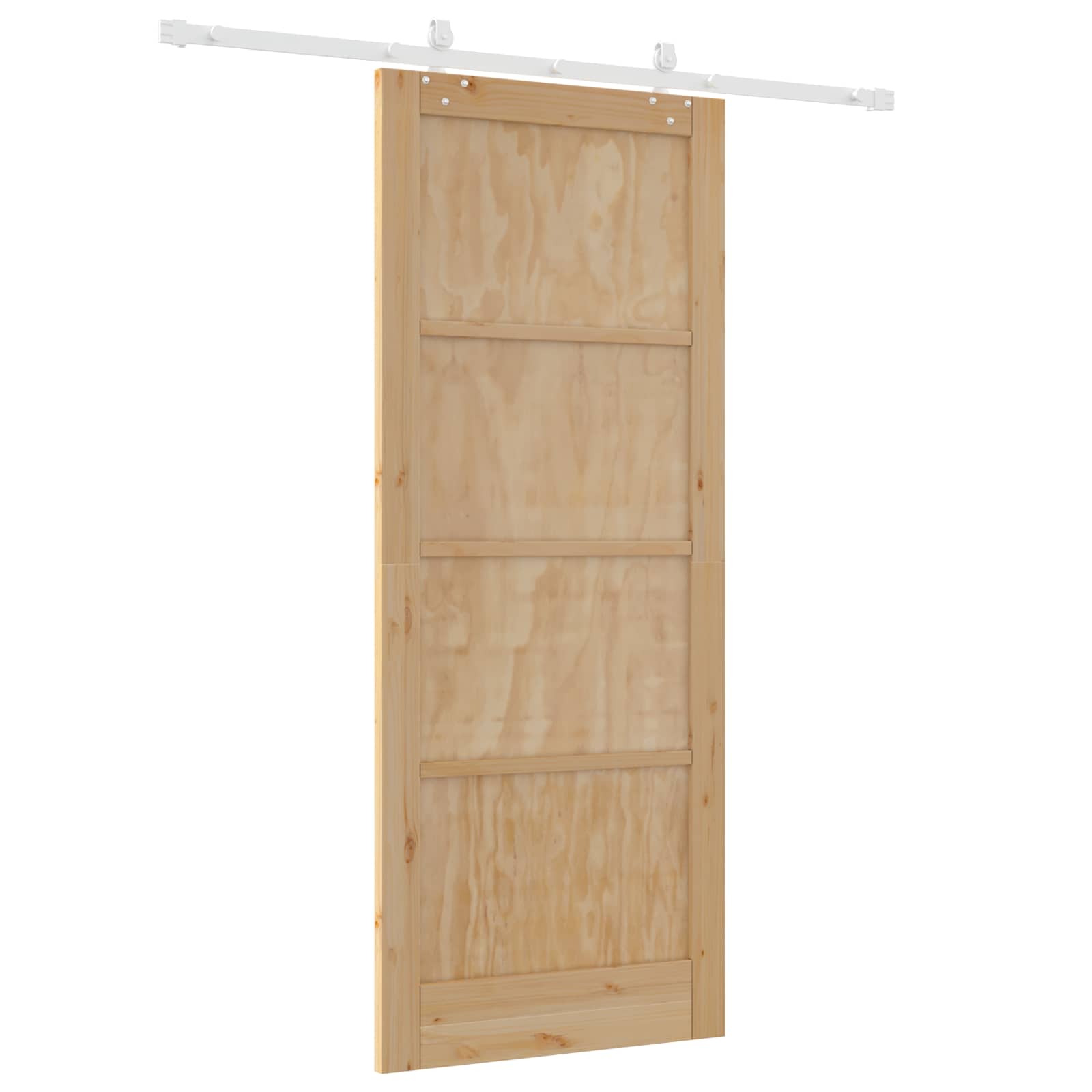 Porta scorrevole in legno di pino naturale e bianco 86 x 211 cm