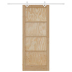 Porta scorrevole in legno di pino naturale e bianco 86 x 211 cm