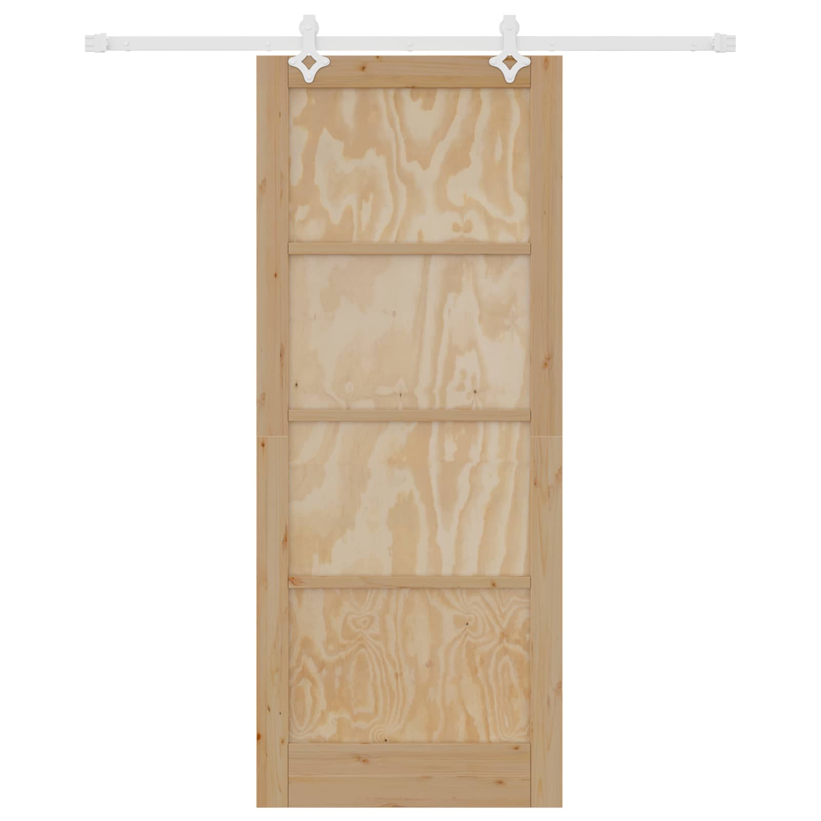 Porta scorrevole in legno di pino naturale e bianco 86 x 211 cm