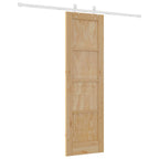 Porta scorrevole in legno di pino naturale e bianco 61 x 198,5 cm