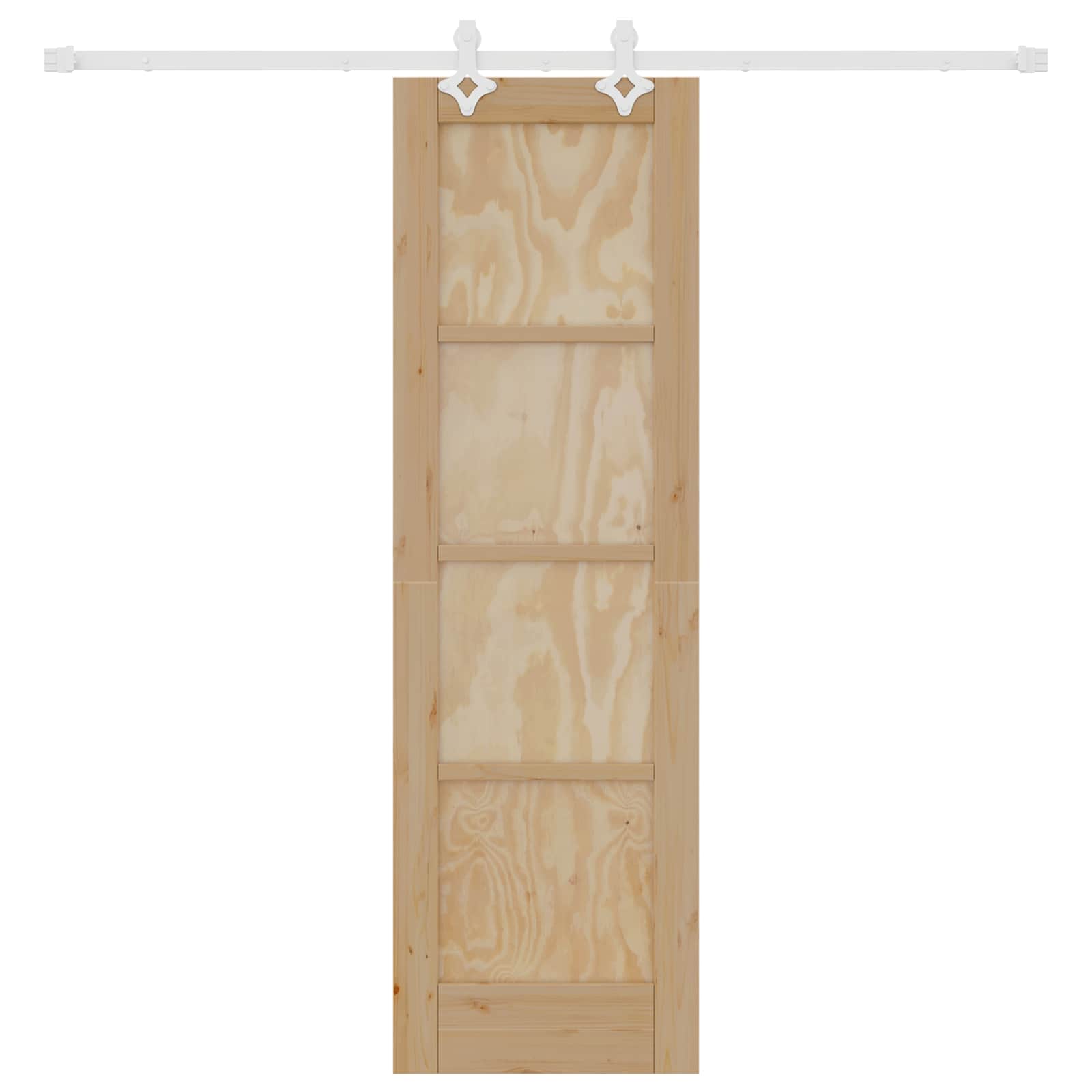 Porta scorrevole in legno di pino naturale e bianco 61 x 198,5 cm