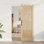 Porta scorrevole in legno di pino naturale e bianco 73,5 x 211 cm