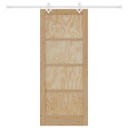 Porta scorrevole in legno di pino naturale e bianco 83 x 202 cm