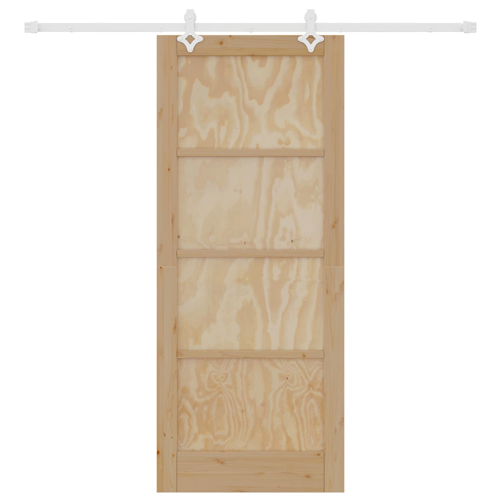 Porta scorrevole in legno di pino naturale e bianco 83 x 202 cm
