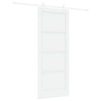 Porta Scorrevole Bianco 83 x 202 cm Legno Massello di Pino