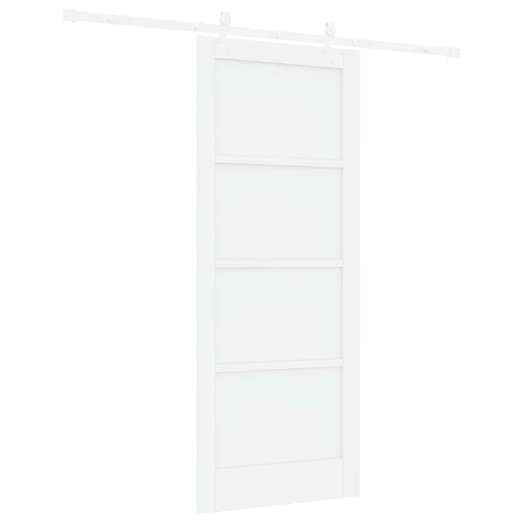 Porta Scorrevole Bianco 83 x 202 cm Legno Massello di Pino