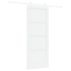 Porta Scorrevole Bianco 83 x 202 cm Legno Massello di Pino