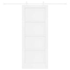 Porta Scorrevole Bianco 83 x 202 cm Legno Massello di Pino